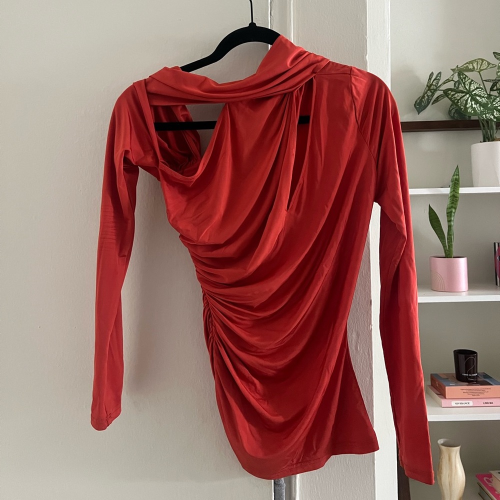 Cult Gaia Orange off the shoulder Long sleeve Top